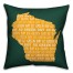 Green Wisconsin Go Team 16x16 Spun Poly Pillow