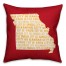 Red Missouri Go Team 16x16 Spun Poly Pillow