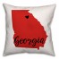 Red Orange and Black Georgia Pride 16x16 Spun Poly Pillow