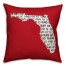 Red Florida Go Team 16x16 Spun Poly Pillow