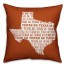 Orange Texas Go Team 16x16 Spun Poly Pillow