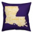 Purple Louisiana Go Team 16x16 Spun Poly Pillow