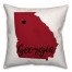 Red and Black Georgia Pride 16x16 Spun Poly Pillow