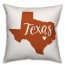 Orange and White Texas Pride 16x16 Spun Poly Pillow