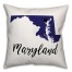 Purple and Black Maryland Pride 16x16 Spun Poly Pillow