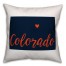 Blue and Orange Colorado Pride 16x16 Spun Poly Pillow