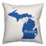 Blue and White Michigan Pride 16x16 Spun Poly Pillow