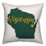 Green and Yellow Wisconsin Pride 16x16 Spun Poly Pillow