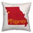 Red and Yellow Missouri Pride 16x16 Spun Poly Pillow