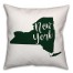 Green and White New York Pride 16x16 Spun Poly Pillow