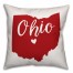 Red and White Ohio Pride 16x16 Spun Poly Pillow