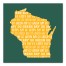 Designs Direct Creative Group Green Wisconsin Go Team 16x16 Canvas Wall Art