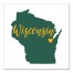 Designs Direct Creative Group Green and Yellow Wisconsin Pride 16x16 Canvas Wall Art