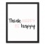 Think Happy Be Happy 16x20 Black Framed Canvas