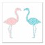 Pink and Blue Flamingos Wall Art