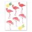 Watercolor Pink Flamingos & Pineapples 12x16 Canvas Wall Art