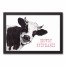 Howdy Cow 12x18 Personalized Black Framed Canvas
