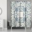 Abstract Blue Tile 71x74 Shower Curtain