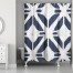 Navy Ink Pattern 71x74 Shower Curtain