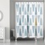 Blue Watercolor Triangles 71x74 Shower Curtain