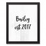 Family Name EST on Gray Wood 11x14 Personalized Black Framed Canvas