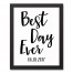 Best Day Ever with Date 11x14 Personalized Black Framed Canvas