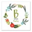 Monogram Floral Wreath White 12x12 Personalized Canvas Wall Art