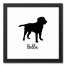Lab Silhouette Script  12x12 Personalized Black Framed Canvas