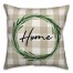 Home Wreath 18x18 Spun Poly Pillow