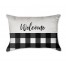 Welcome Black Buffalo Check 14x20 Spun Poly Pillow