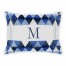 Blue Geo Triangles Standard Personalized Brushed Poly Sham