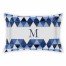 Blue Geo Triangles King Personalized Brushed Poly Sham