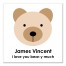I Love Bear-y Much 16x16 Personalized Canvas Wall Art
