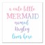 Cute Little Mermaid 16x16 Personalized Canvas Wall Art