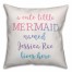 Cute Little Mermaid  18x18 Personalized Spun Poly Pillow
