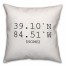 Longitude and Latitude Home Coordinates 18x18 Personalized Spun Poly Pillow