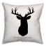 Buck Head Silhouette with Family Name & Date  18x18 Personalized Spun Poly Pillow