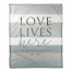 Love Lives Here Striped Family Name 50x60 Personalized Coral Fleece Blanket