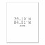 Simple Longitude and Latitude home 11x14 Personalized Canvas Wall Art