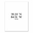 Longitude and Latitude Home Coordinates 11x14 Personalized Canvas Wall Art