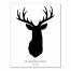Buck Head Silhouette with Family Name & Date  11x14 Personalized Canvas Wall Art