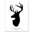 Deer Head Silhouette with Family Name & Date  11x14 Personalized Canvas Wall Art