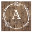 Family Name Wreath on Faux Wood 16x16 Personalized Canvas Wall Art