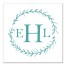 Three Letter Monogram Wreath 16x16 Personalized Canvas Wall Art
