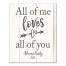 Personalized Name & Date Love All of You Canvas Print