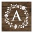 Personalized Faux Wood Monogram Wreath Canvas Print