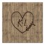 Personalized Initial Heart Brown Canvas Print