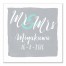 Personalized Name and Date Gray Mr. & Mrs. Canvas Print