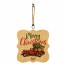 Merry Christmas Vintage Truck 3.25x3.25 Personalized Wood Ornament