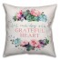 Grateful Heart Succulent Wreath 18x18 Spun Poly Pillow